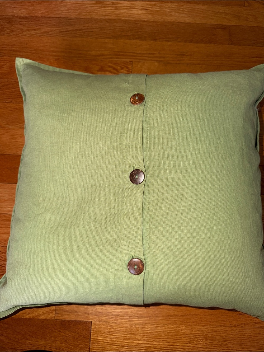 West elm green throw pillow with buttons